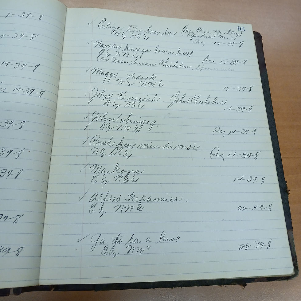 Open ledger with handwritten names and dates on lined pages. Visible text includes "Eliza," "Maggie," and dates like "15-39-8."