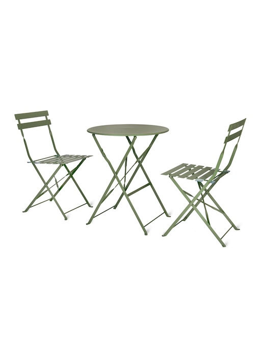 Thumbnail: RIVE DROITE BISTRO SET - POWDER COATED STEEL, THISTLE GREEN, SMALL