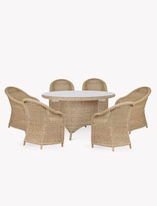 Thumbnail: BRAYFORD ROUND DINING SET LARGE NATURAL