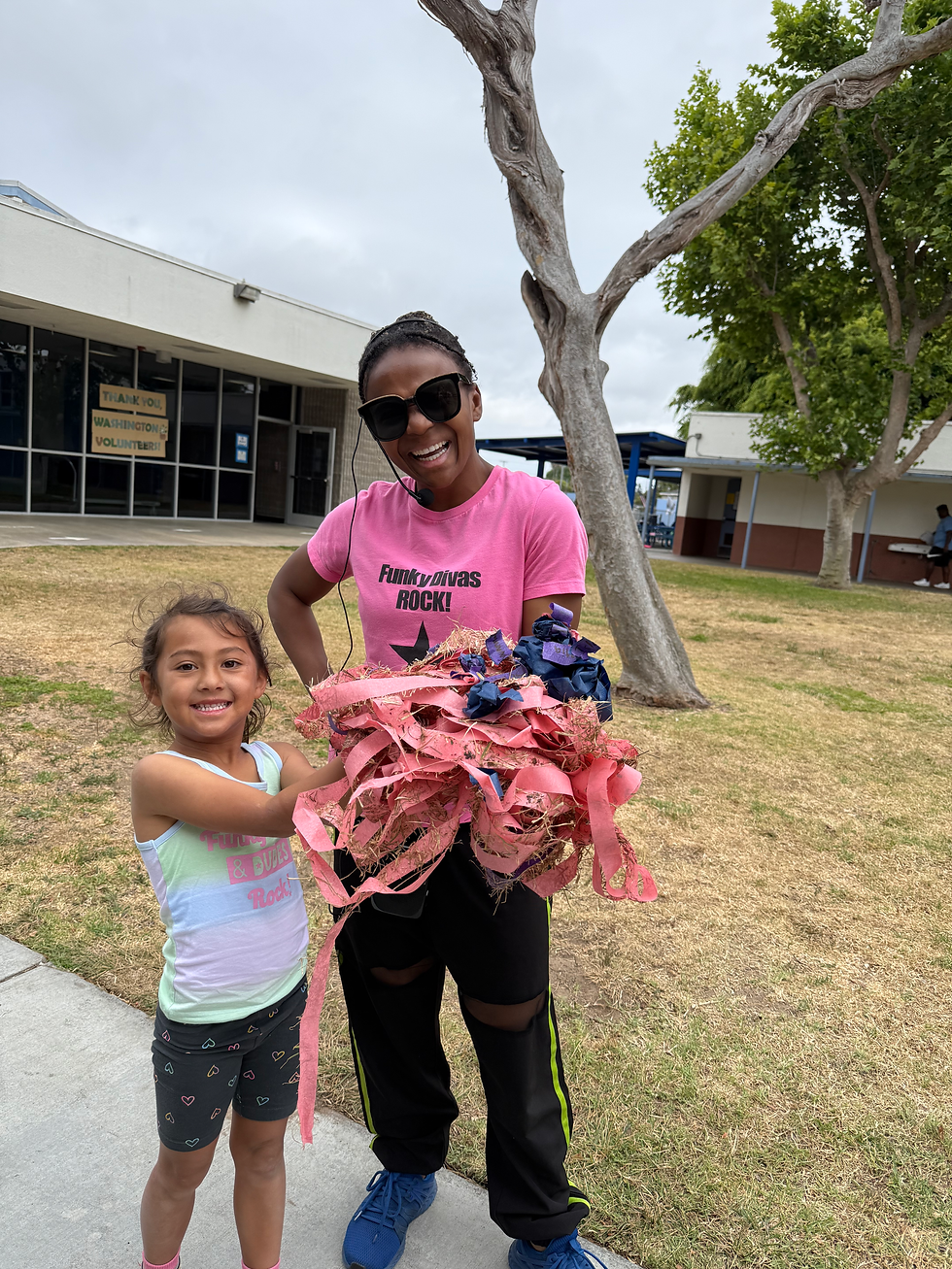 Picking up tape rolls with Miss Kourtney!