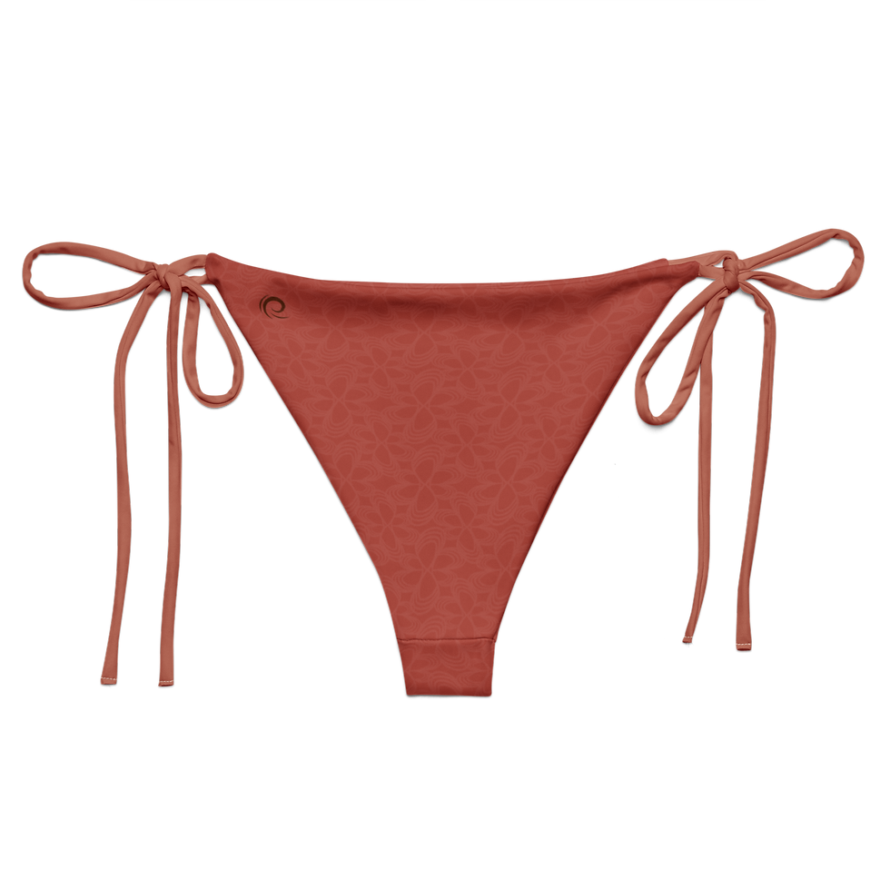 Thumbnail: Coral Recycled String Bikini Bottom
