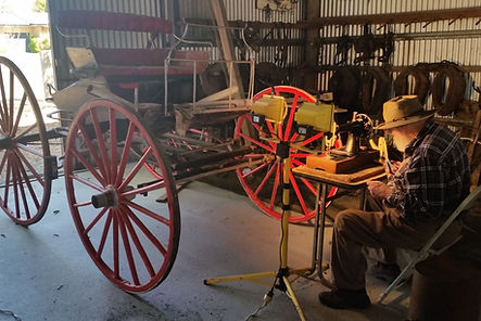 Old timer working on carriage