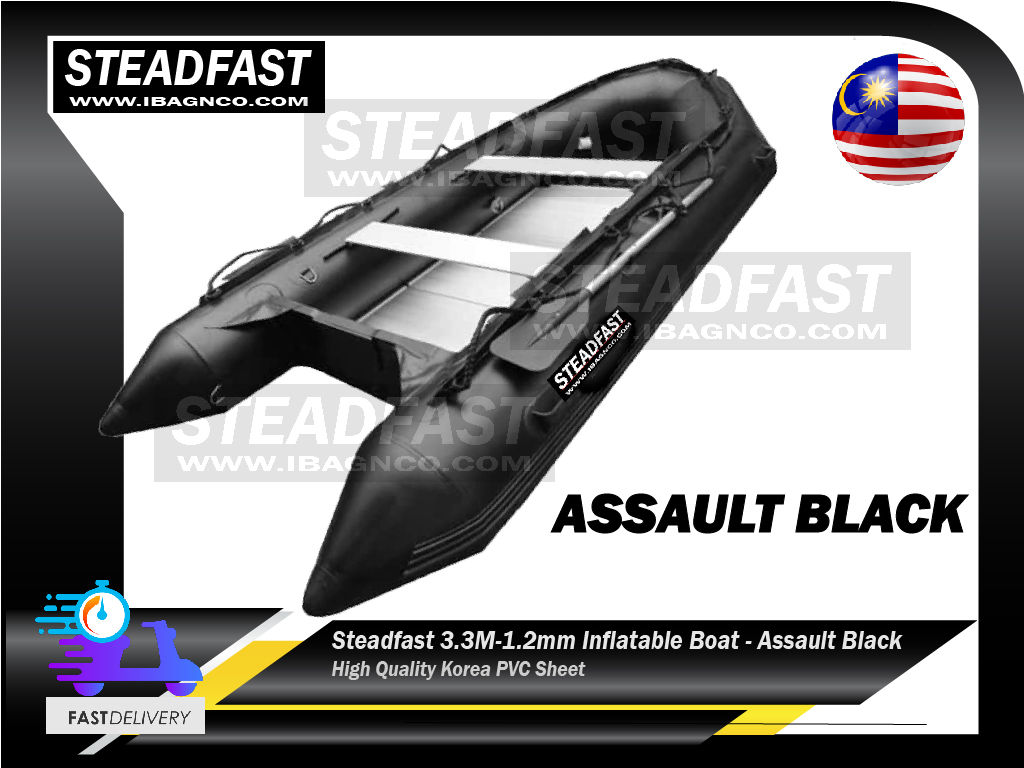 Steadfast Inflatable Boat 3.3M - 1.2mm - Assault Black