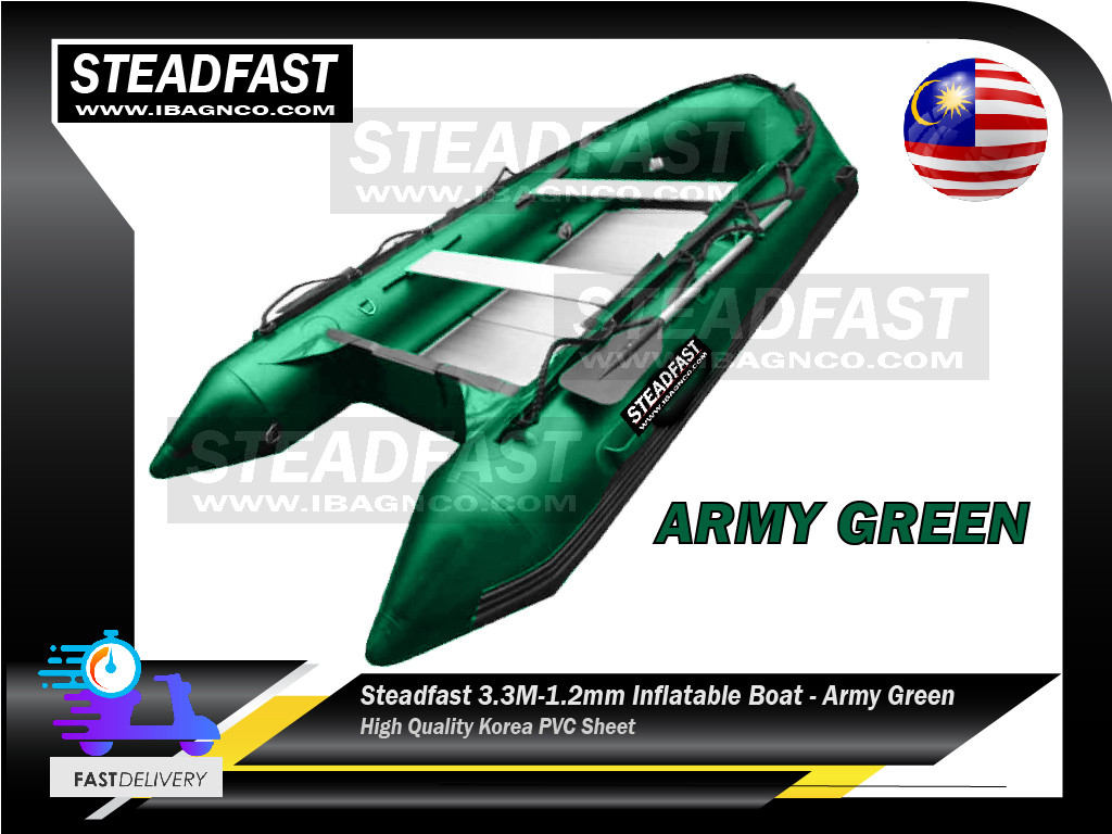 Steadfast Inflatable Boat 3.3M x 1.2mm - Army Green