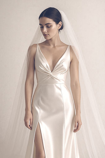 Silk satin modern wedding gown