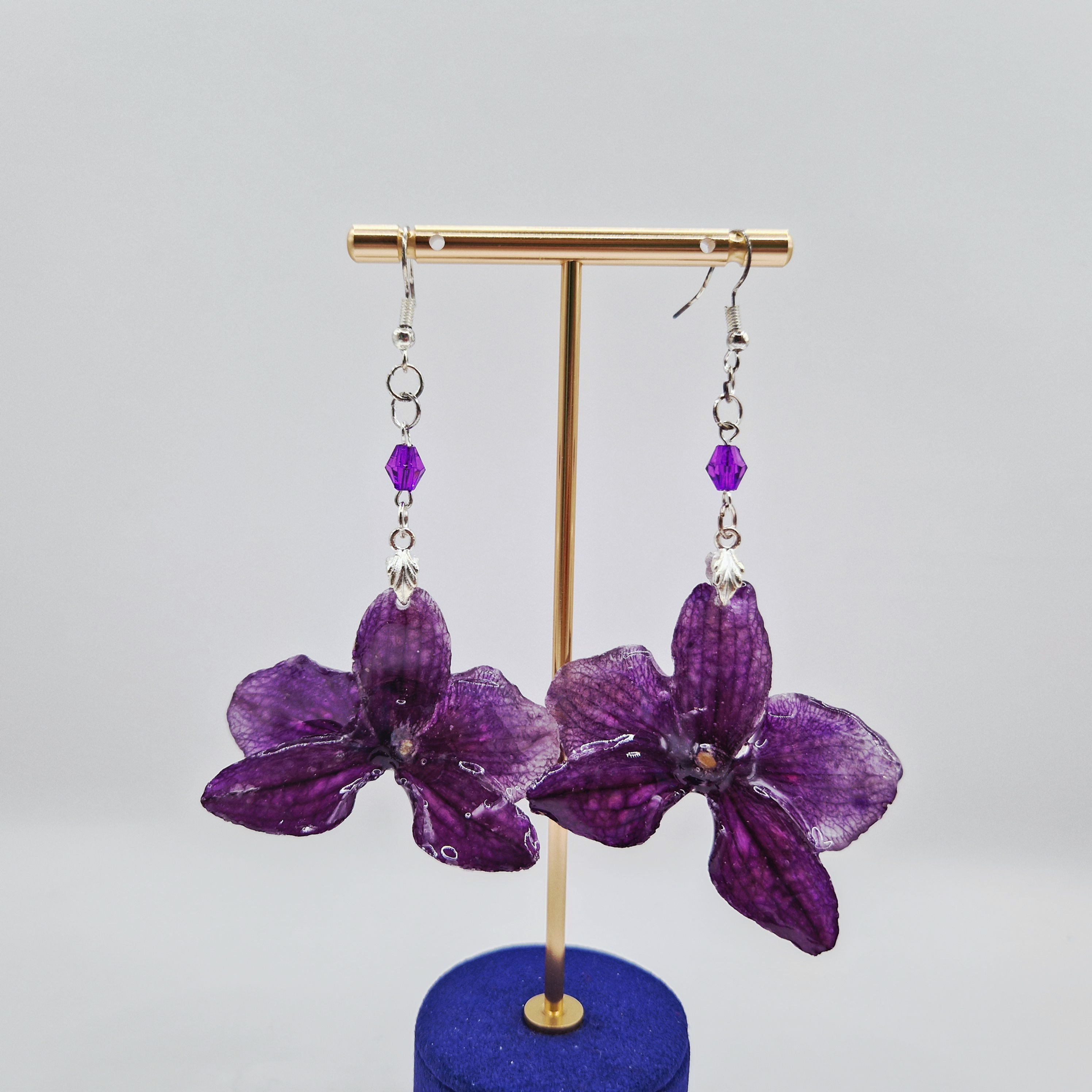 Boucles d'oreilles "orchidee" faits main
