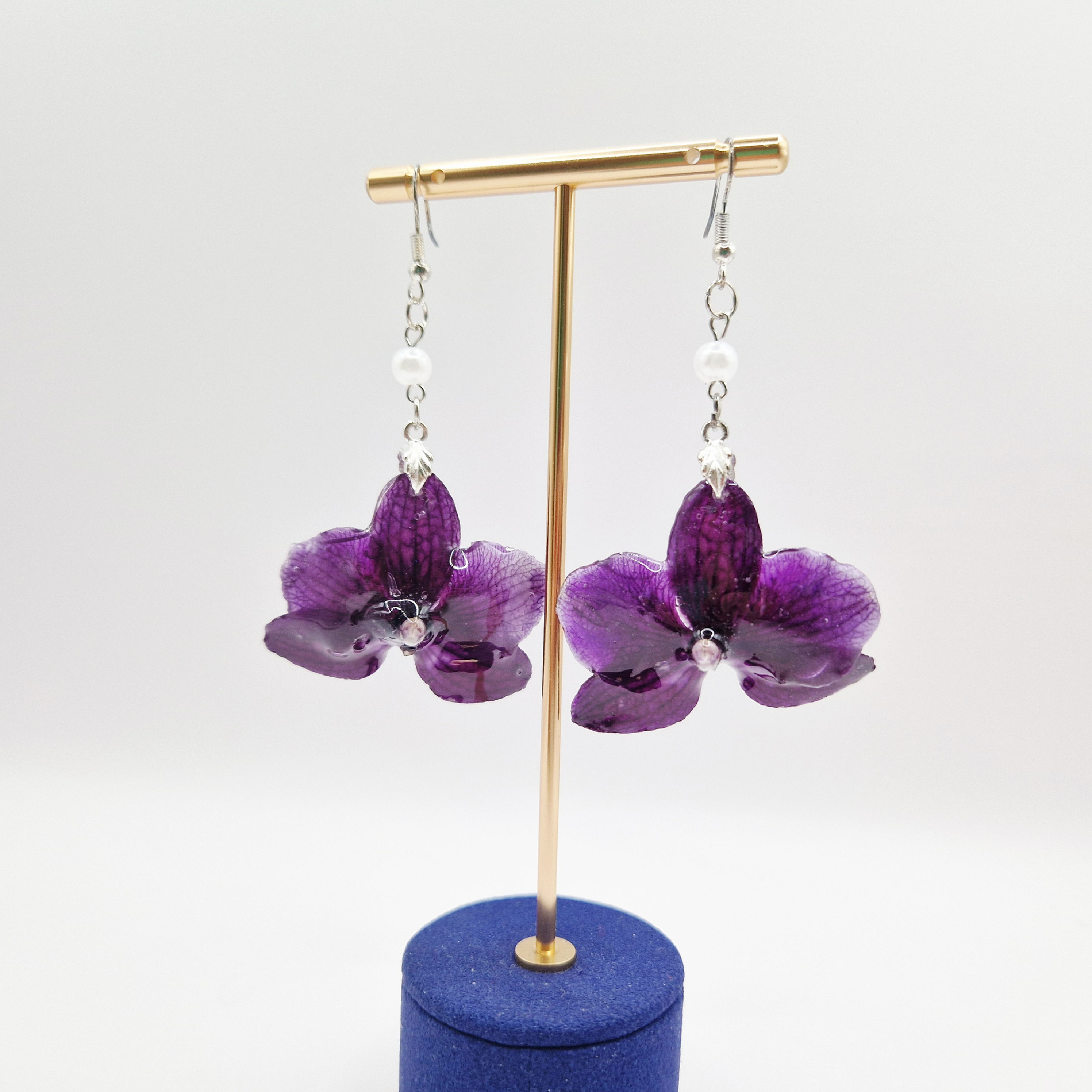 Boucles d'oreilles "orchidee" faits main