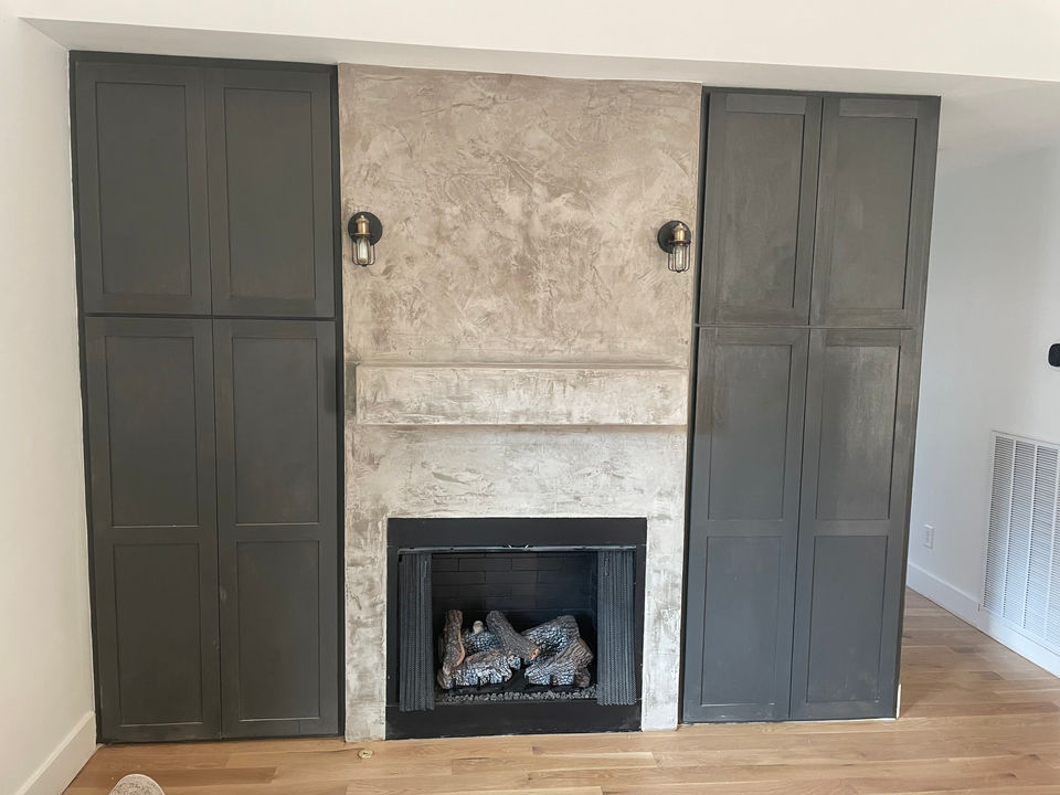 Feather finish fireplace
