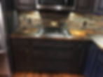 Rustic concrete counter in lodge style home
