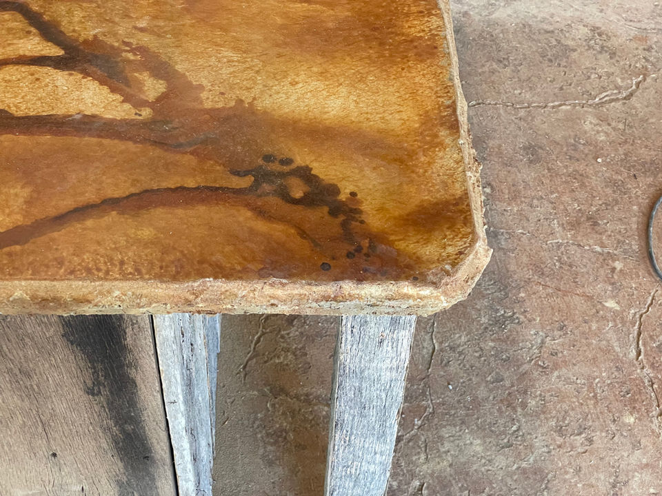 Acid stained concrete countertop
