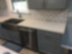 White Concrete Countertop with gray marble veins