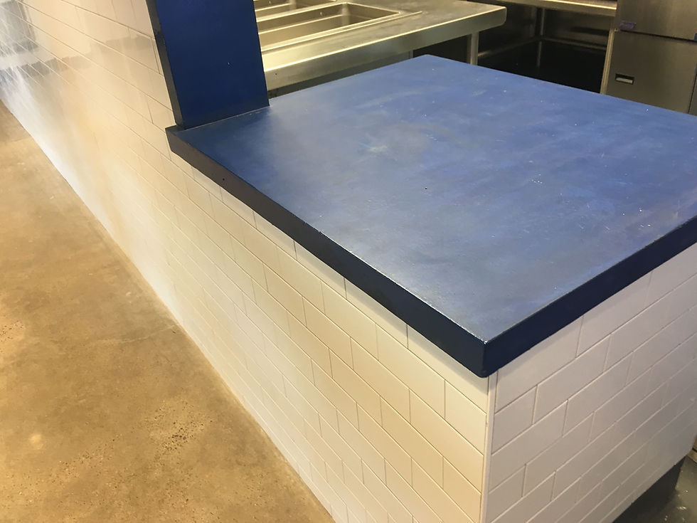 Metallic Blue Concrete Point of Sale Station