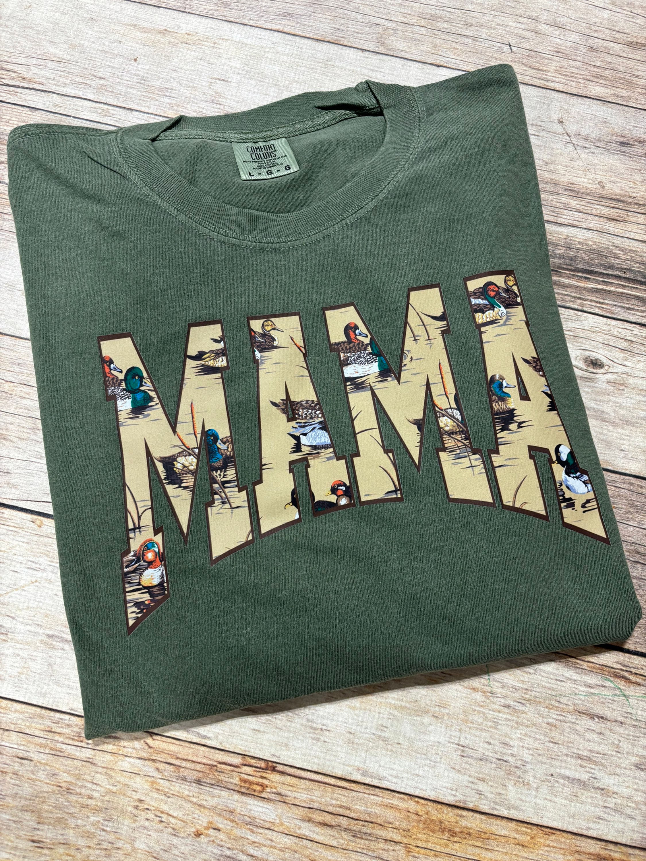 MAMA duck print  long sleeve tee 