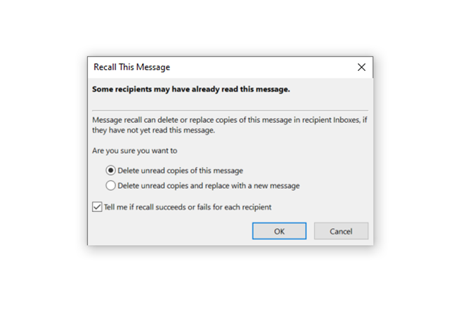 Select the Recall Options