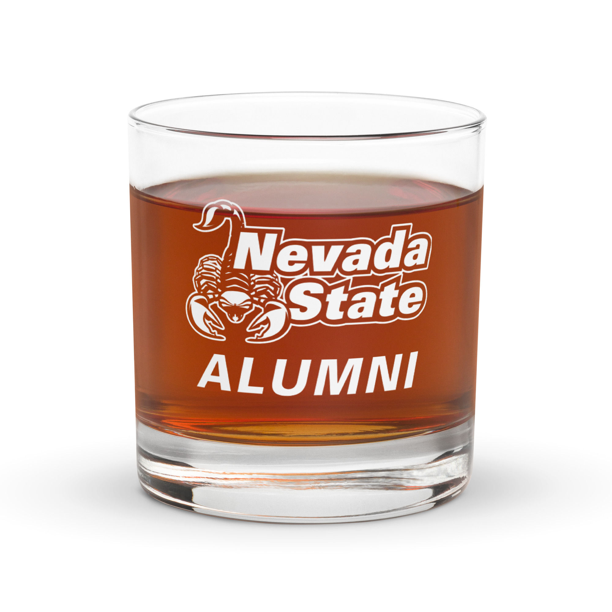 Nevada State Scorpions Alumni Rocks glass in White