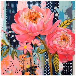 Thumbnail: Scatter Cushion Or Cushion Cover Abstract Peonies