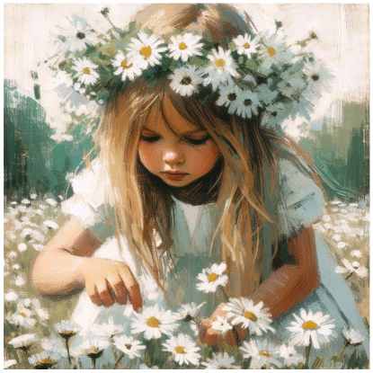 Thumbnail: Stretched Canvas Daisy Girl
