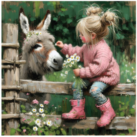 Thumbnail: Tear Resistant Deco Print Daisy and Donkey