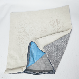 Thumbnail: Fabric Paint Cushion Cover Vase with Blooms