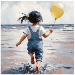 Thumbnail: Stretched Canvas Girl at the Beach