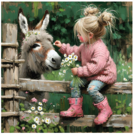 Thumbnail: Stretched Canvas Daisy and Donkey