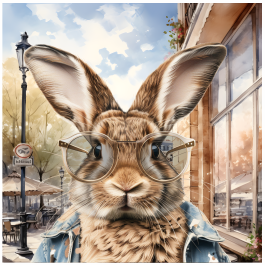 Thumbnail: Tear Resistant Deco Print Cool Bunny