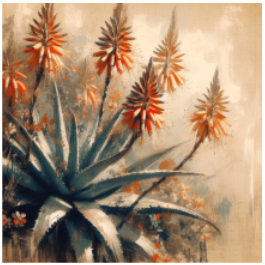 Thumbnail: Stretched Canvas Nguni and Aloe