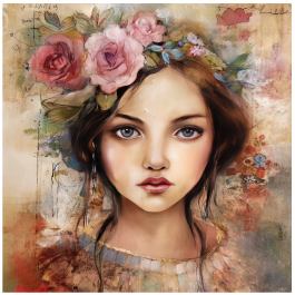 Thumbnail: Scatter Cushion Or Cushion Cover Mixed Media Girl