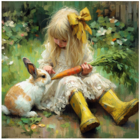 Thumbnail: Tear Resistant Deco Print Dandelion Bunny