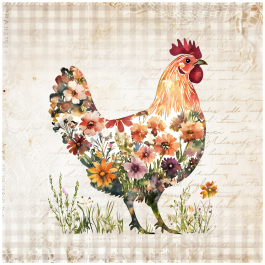 Thumbnail: Scatter Cushion Or Cushion Cover Floral Chicken