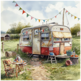 Thumbnail: Scatter Cushion Or Cushion Cover Cosy Caravan