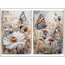 Tear Resistant Deco Print Butterflies and Daisies