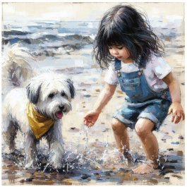 Thumbnail: Stretched Canvas Girl at the Beach