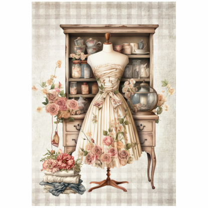 Tear Resistant Deco Print Vintage Sewing