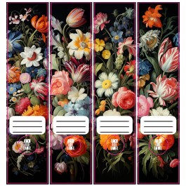 File Spine Sticker File Spine Stickers Dark Floral | Creative Talents