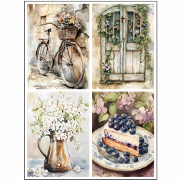 Thumbnail: Tear Resistant Deco Print A6 Distressed Country