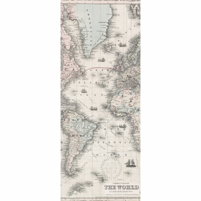 Tear Resistant Door Print Vintage Map