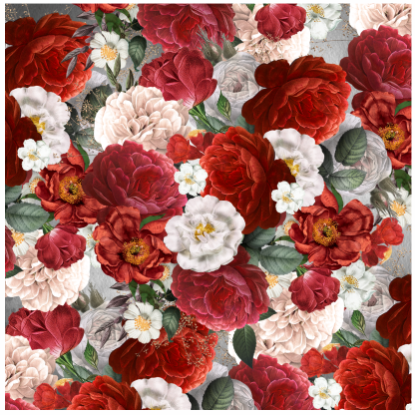 Tear Resistant Deco Print Red Ida
