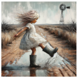 Thumbnail: Stretched Canvas Twirling Girl