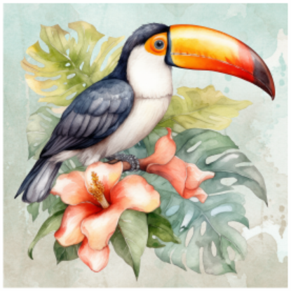 Thumbnail: Scatter Cushion Or Cushion Cover Toucan Bird