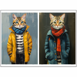Tear Resistant Deco Print Winter Cat
