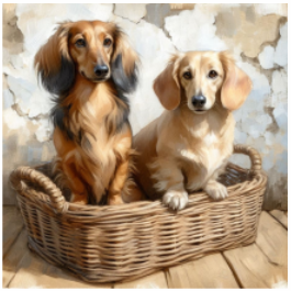 Thumbnail: Stretched Canvas Dachshund
