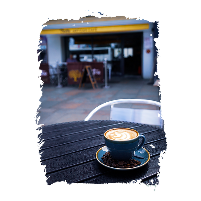 Photo of Coffee on table outside the Olive Tree in Bangor Northern Ireland