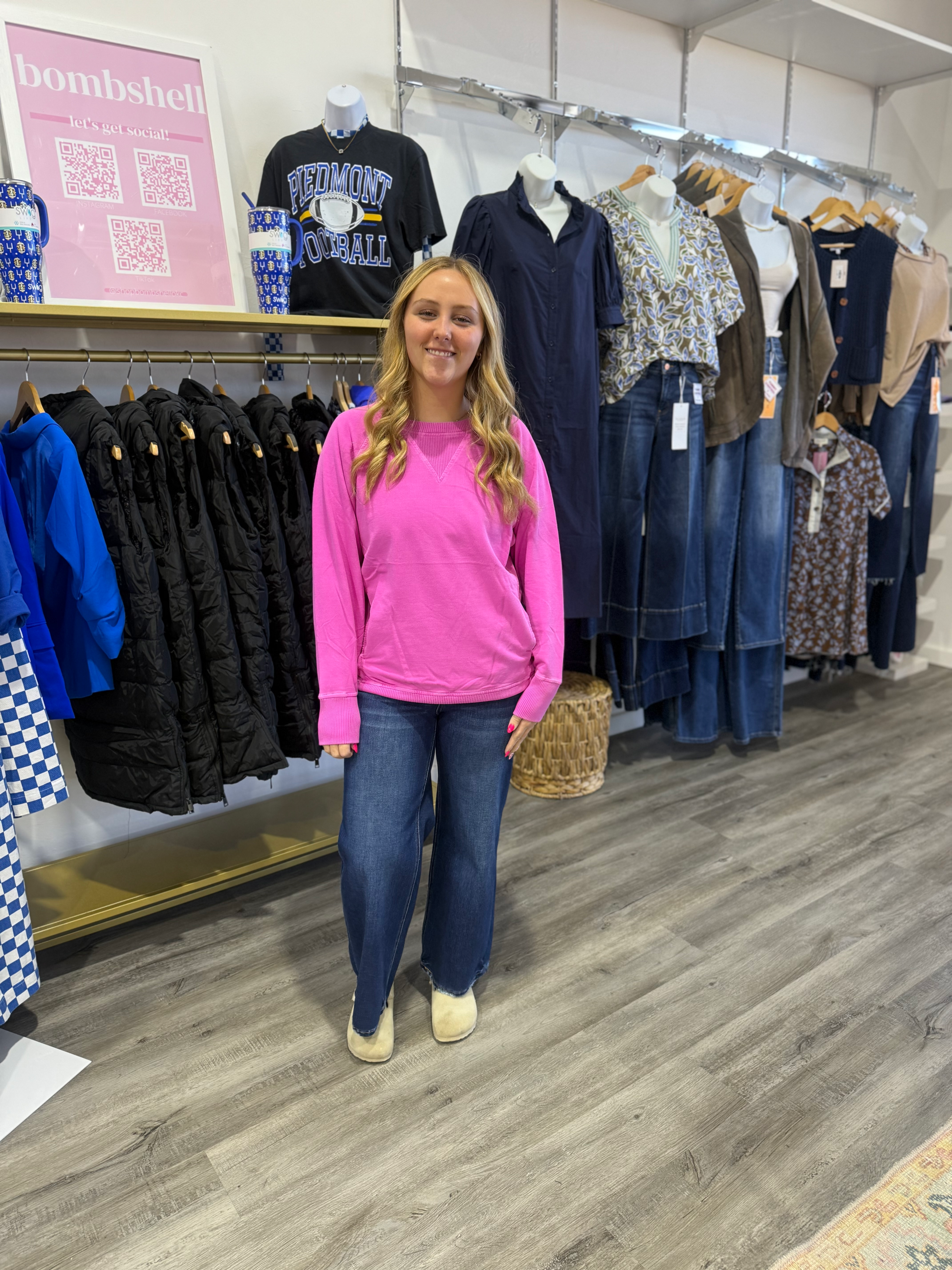 Jamie Pullover with Pockets - Neon Hot Pink