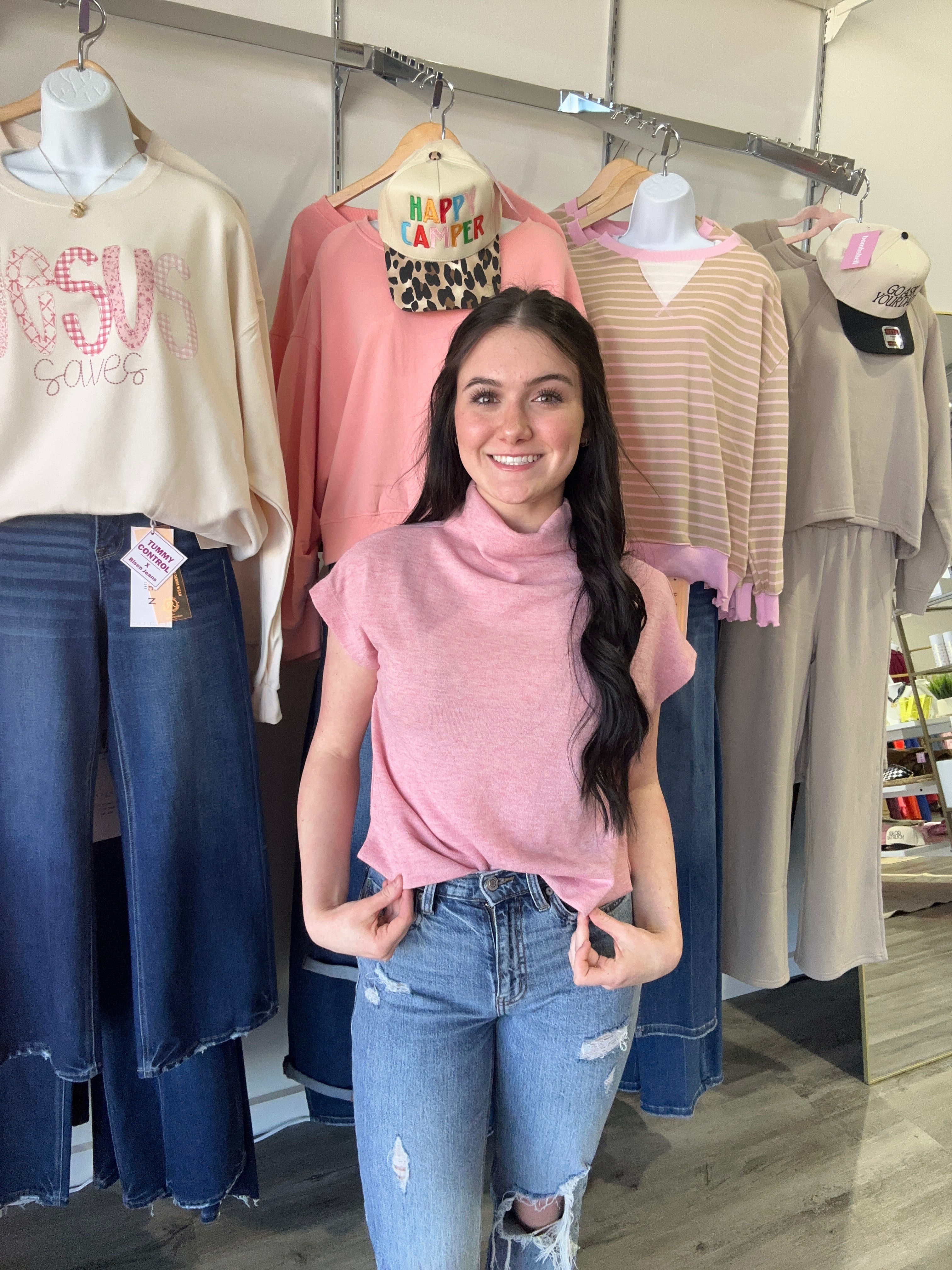 A Rose by Any Other Name Mock Neck Top