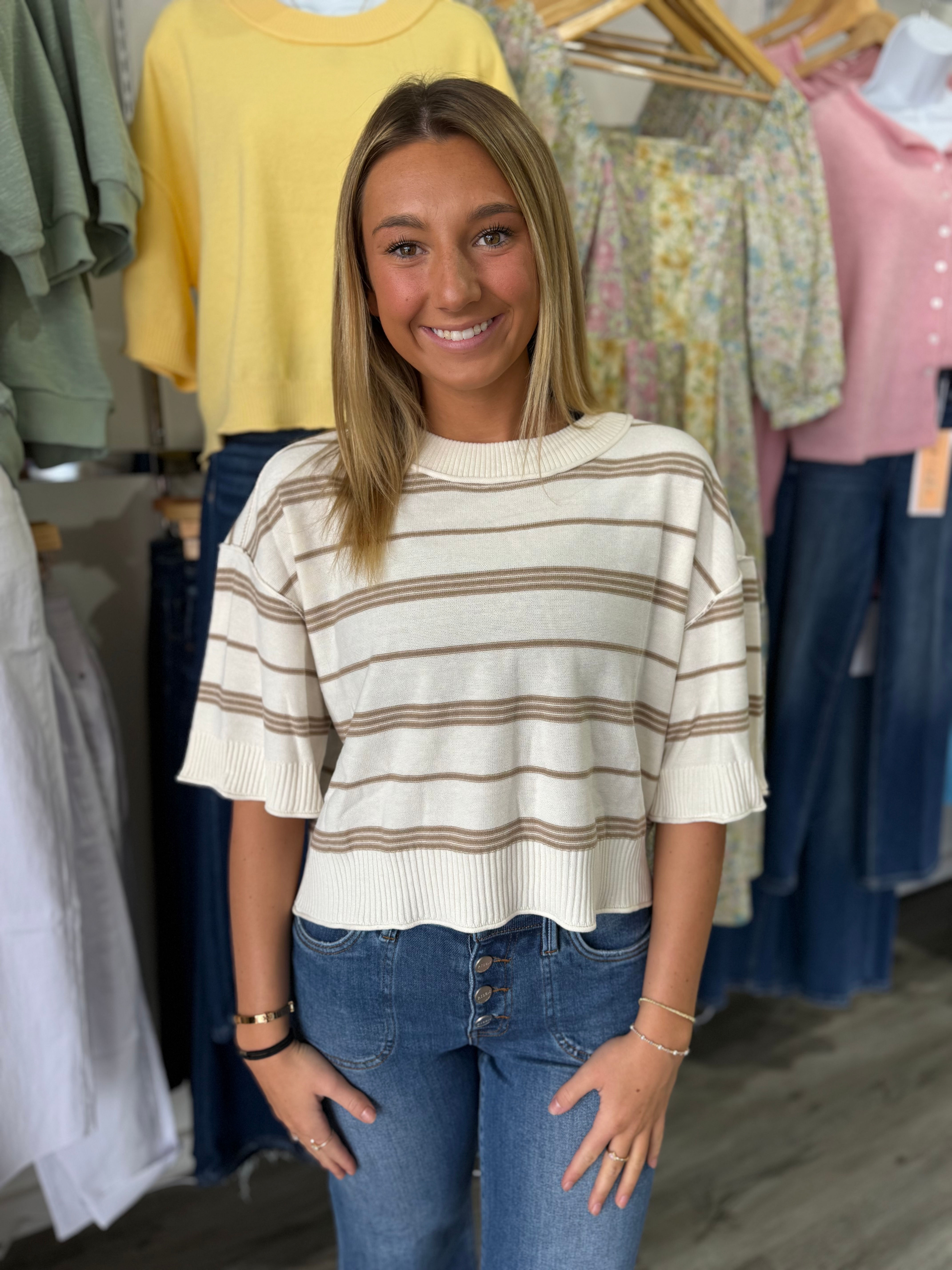 Golden Dune Striped Top