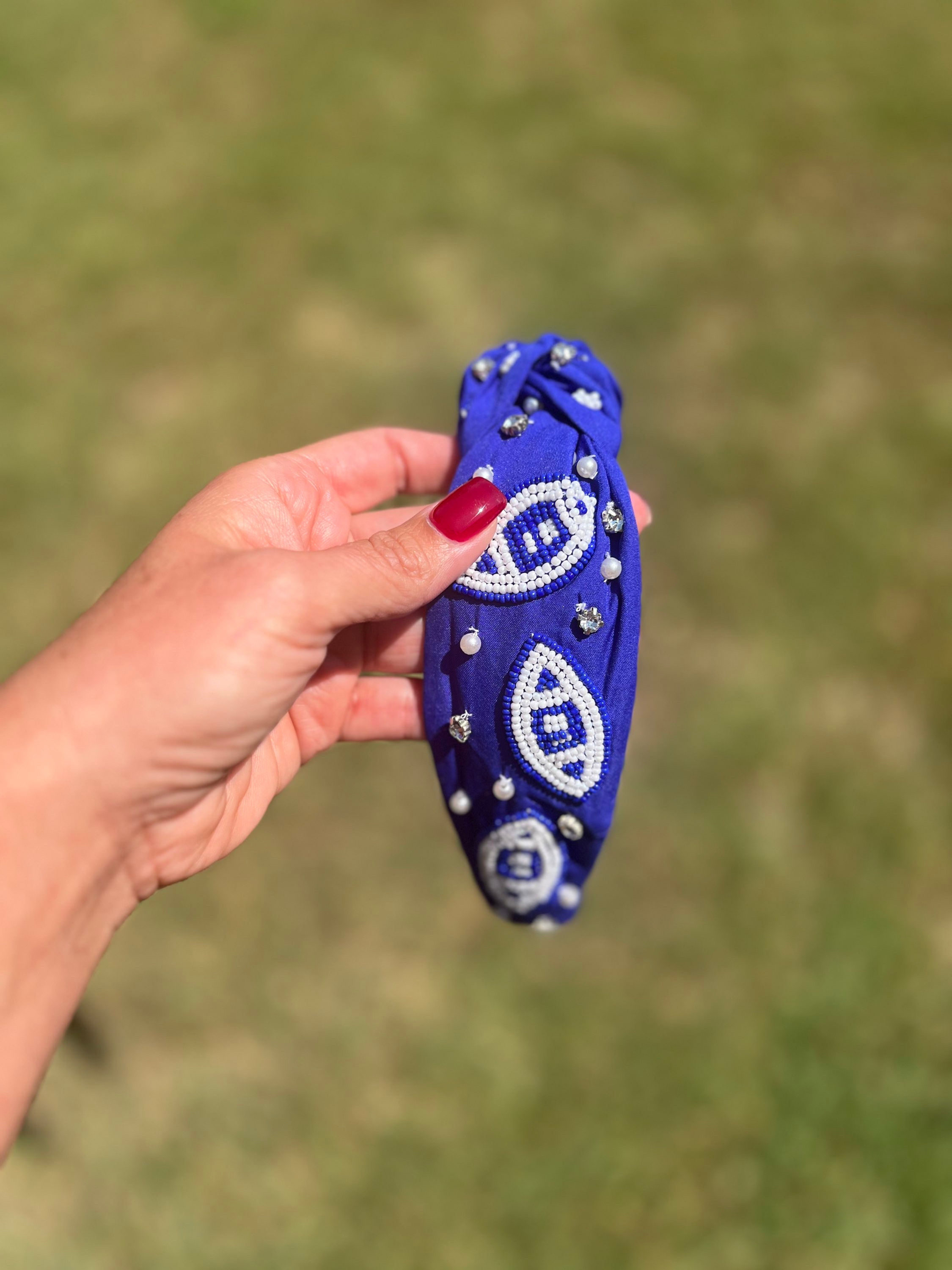 Blue Football Headband