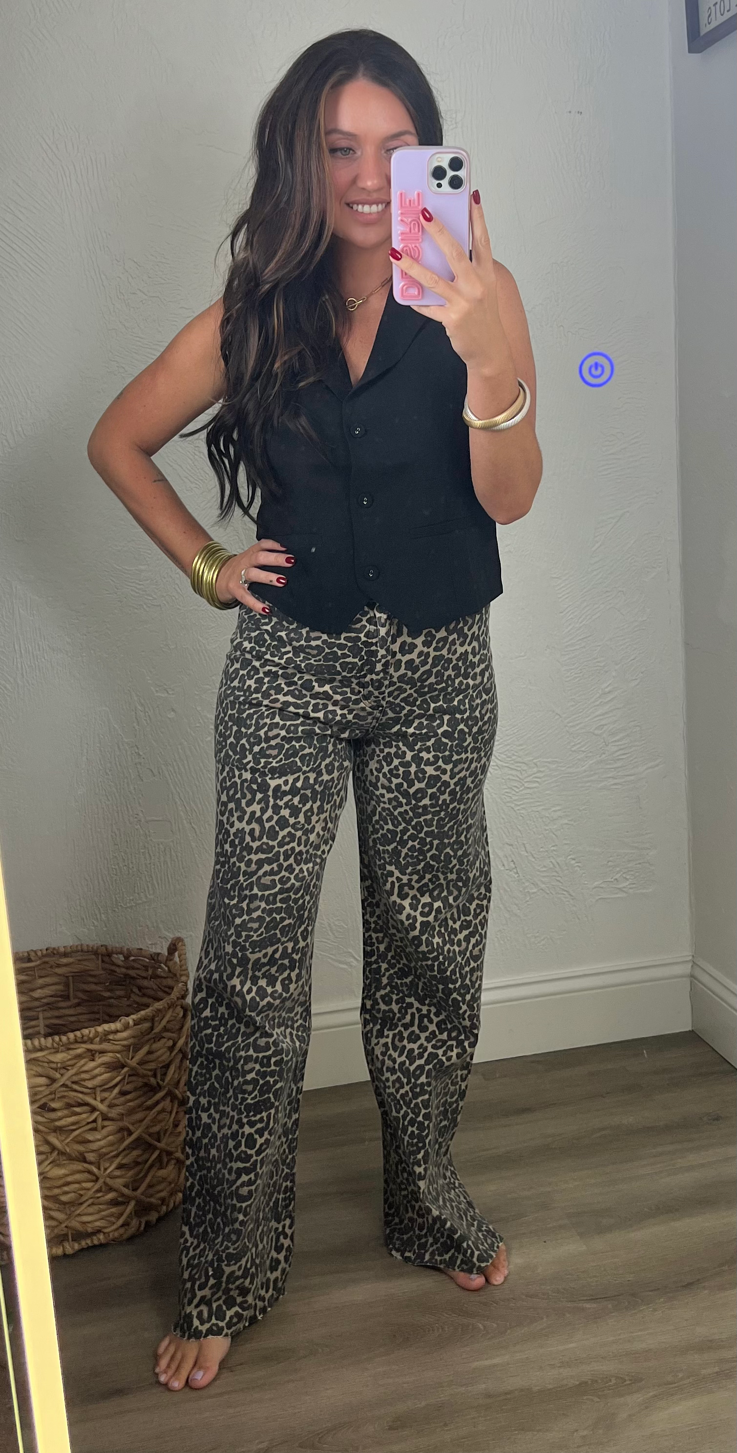 Leopard Denim Pants