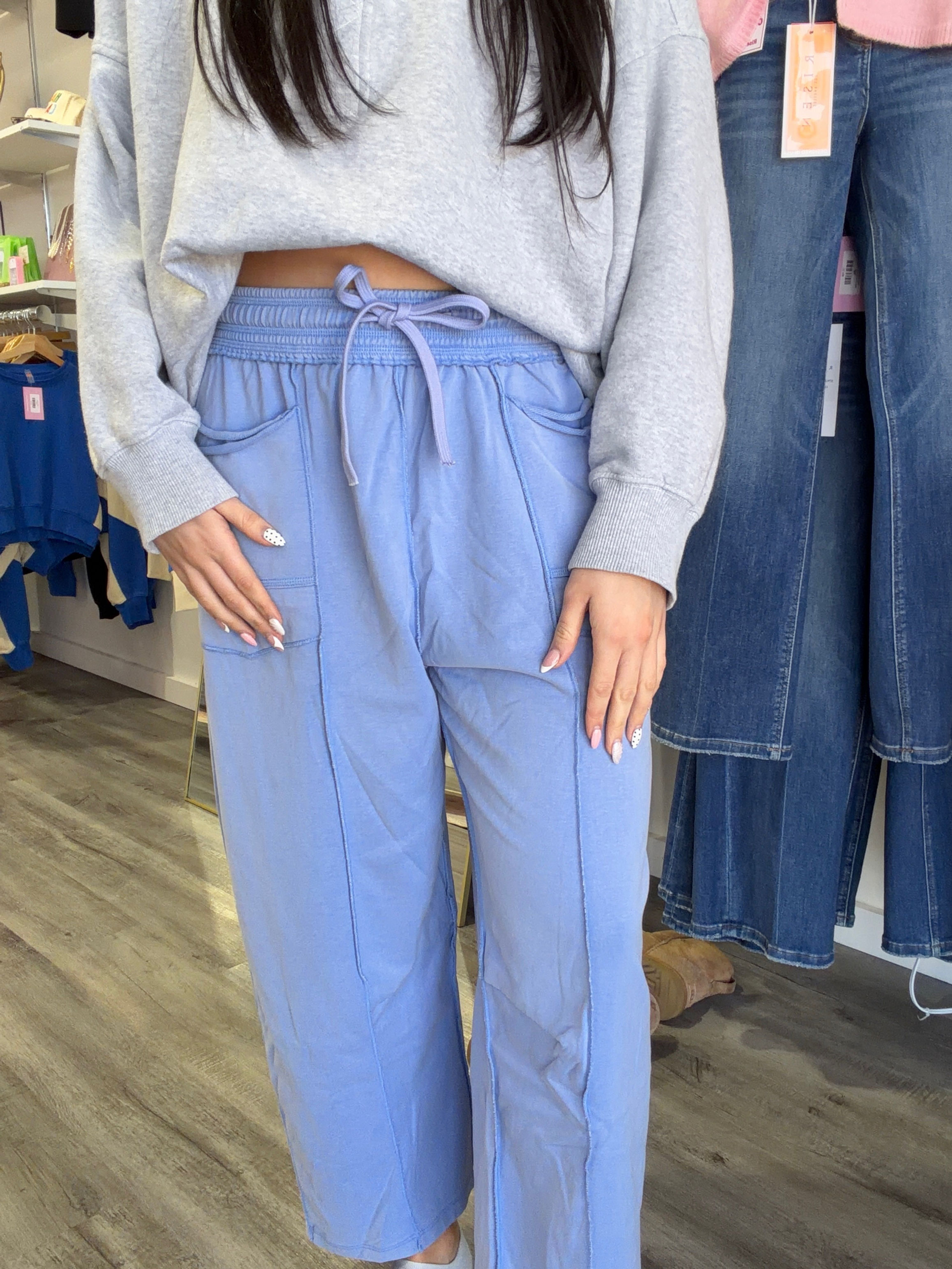 Mineral Wash Barrel Sweatpants - Periwinkle