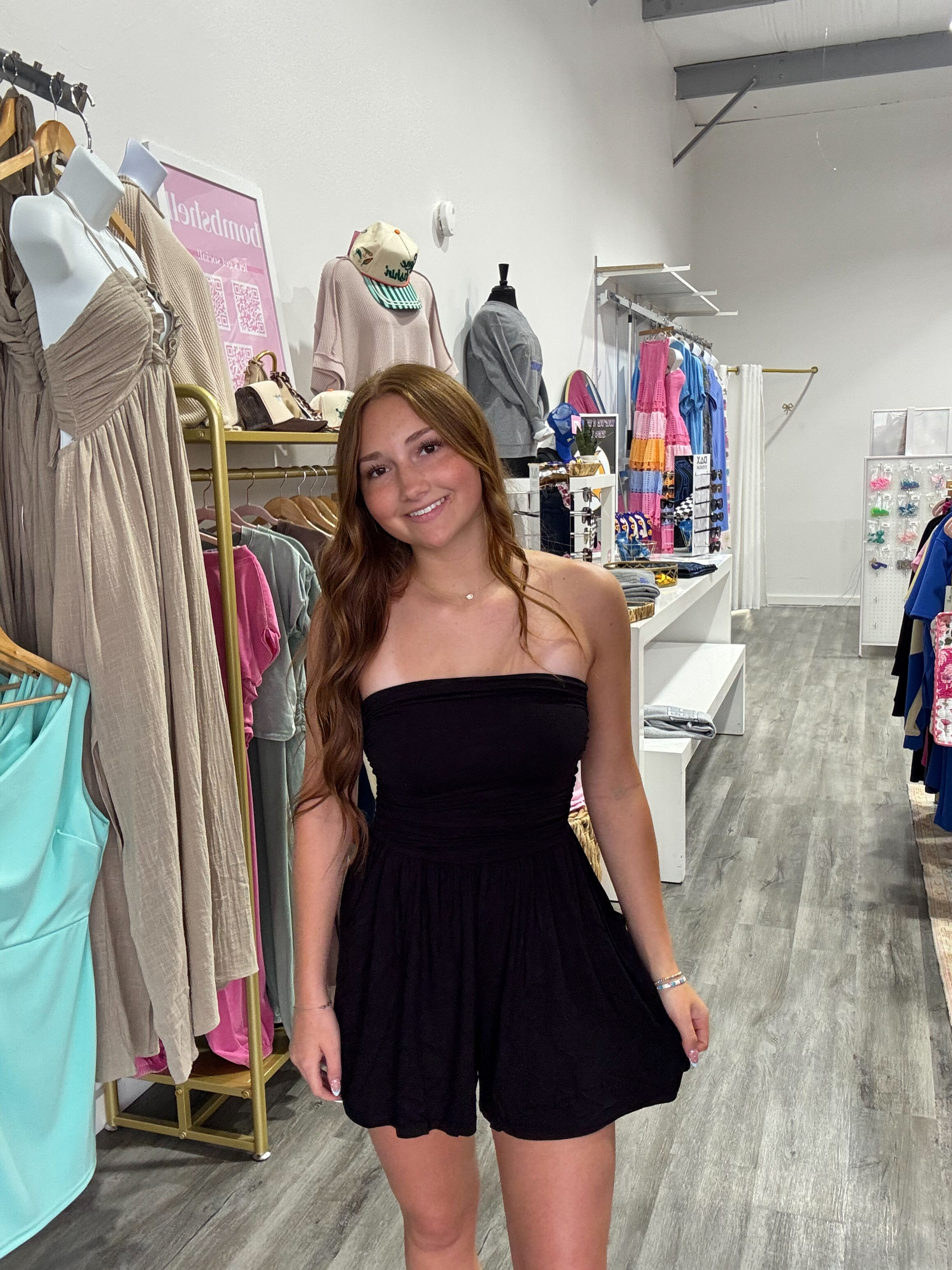 Strapless Romper - Black